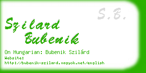 szilard bubenik business card